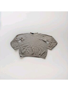 Vtg Harry Rosen Textured Sweater Men XL Beige Grandpa Old Money Academia Cottage
